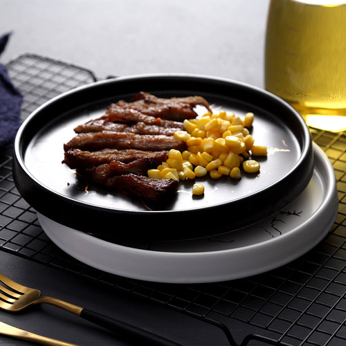Nordic-style marble plate home ceramic dinner plate Western-style plate steak plate breakfast plate jewelry plate storage tray