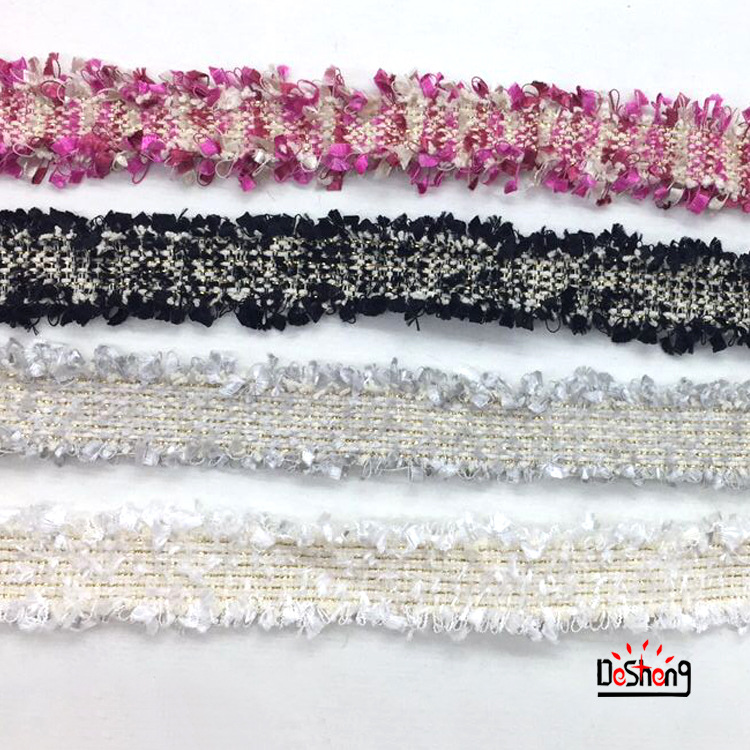 厂家现货批发新款牙刷毛织带花边 韩国小香风系列 发饰品服装辅料