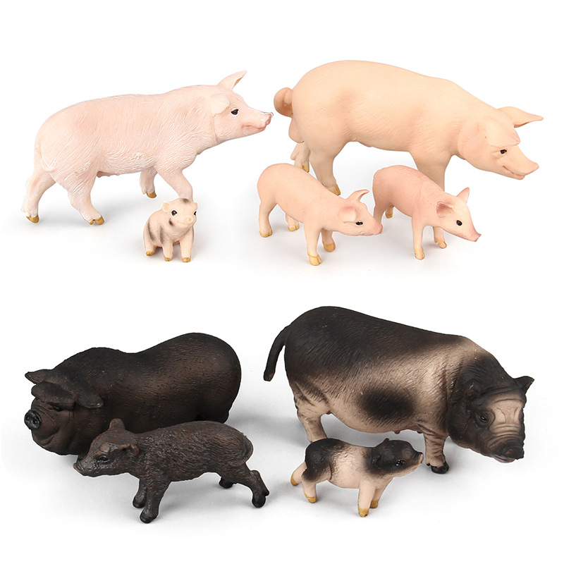 Venta caliente transfronteriza simulación infantil aves modelo animal juguete gran vientre cerdo Vietnam cerdo negro cerdo adornos creativos