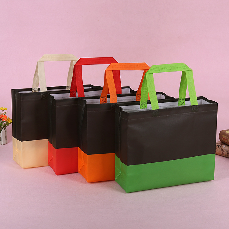 供应手提无纺布覆膜袋 广告无纺布袋 彩印覆膜无纺布购物袋