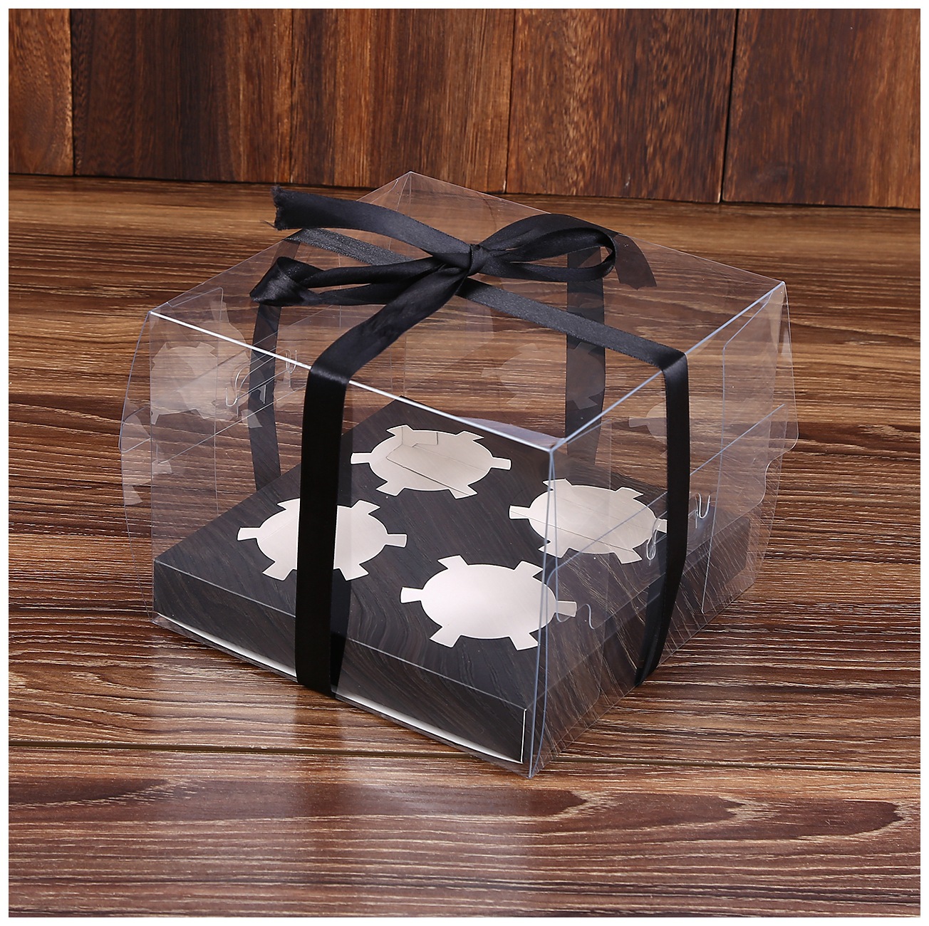 新款加高透明纸杯蛋糕盒4粒6粒马芬杯盒西点慕斯手提打包盒清仓