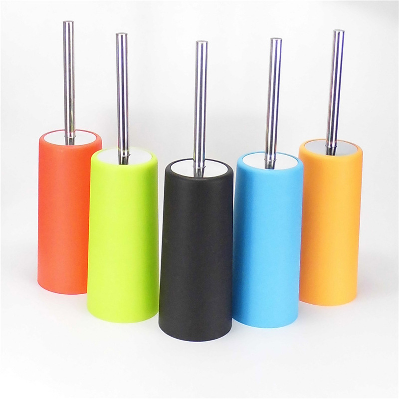 Ningún cepillo redondo del retrete del ángulo muerto cepillo de limpieza plástico del retrete con la base suministra el traje del cepillo del retrete de la cabeza del reemplazo