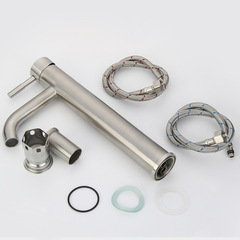 SUS304 stainless steel hot and cold basin faucet wash basin faucet wash basin basin single hole tall faucet
