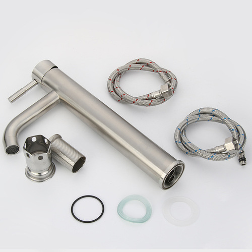 SUS304 stainless steel hot and cold basin faucet wash basin faucet wash basin basin single hole tall faucet
