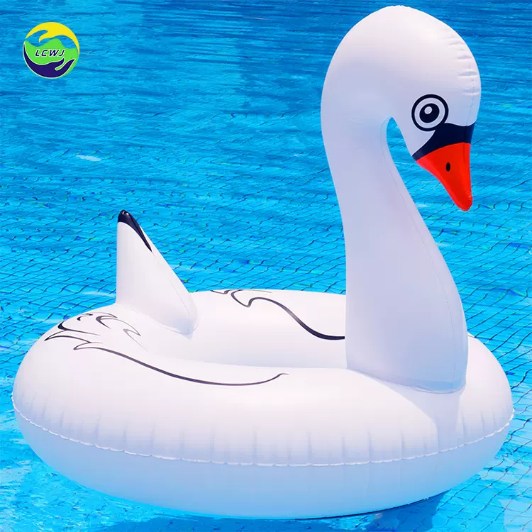 工厂直PVC充气黑白小天鹅泳圈 充气独角兽天鹅浮排