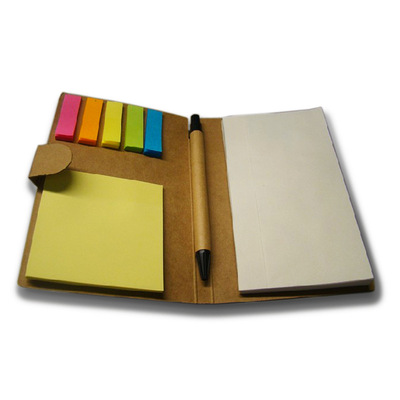 厂家a6展会礼品牛皮纸组合便笺便利贴带笔便签手账本子定制logo|ru