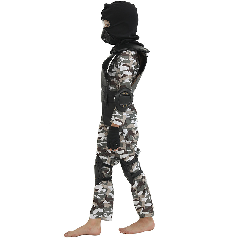 Fabricante en stock anti-terrorista élite niños camuflaje juego ropa Halloween partido etapa props real CS rendimiento ropa