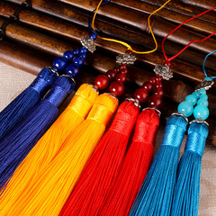 Double-Strand Tassel Polyester Lotus Tassels DIY Creative Car Hanging Accessories Manufacturer's Car Ornament New Year Pendant with Flowing Design