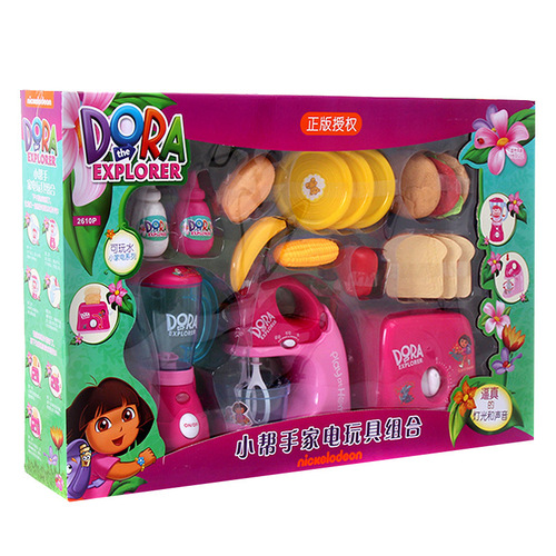 Qunfeng Dora genuine children's play house electric water kitchen birthday gift puzzle set girl toy