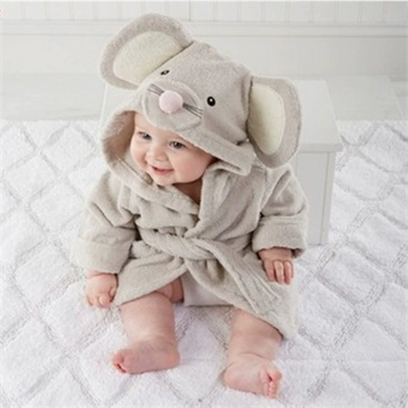 Cotton towel, children's bathrobe, cartoon hoody, European style, print