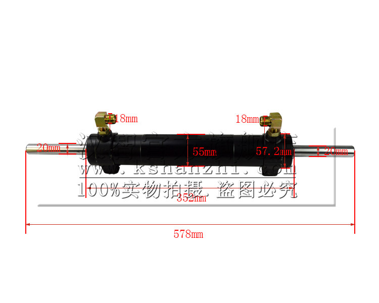 Cilindro de desplazamiento lateral de la carretilla elevadora 0000003318 fuerza resultante 1 - 3T accesorios de carretilla elevadora fijos pierna de gancho tipo cilindro de traslación