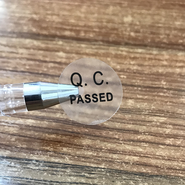 20MM 25MM 30MM圆形透明qc passed贴纸 透明防水QCPASS封口贴印刷