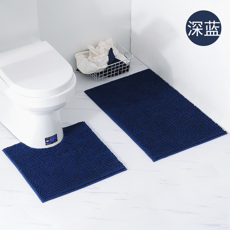 Comercio electrónico transfronterizo Amazon Venta caliente chenille de dos piezas alfombra de baño absorbente estera antideslizante lavado a máquina