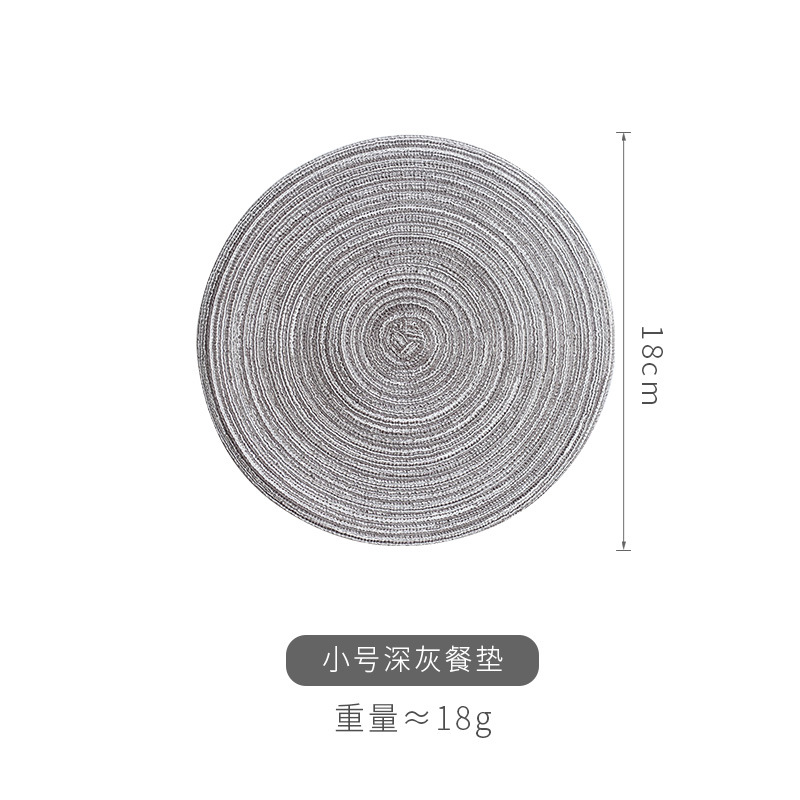Hilo de algodón de estilo japonés estera almohadilla de aislamiento de calor hilo caliente ronda placemat montaña tejida a mano de mesa antideslizante Placa de tazón estera