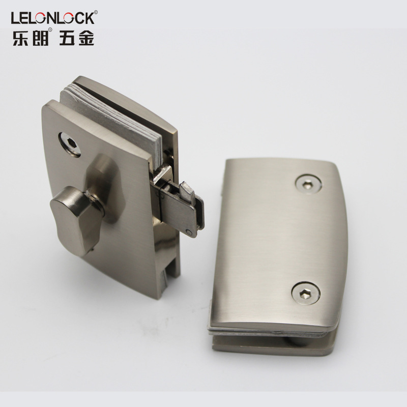 Cuadrado todo cobre rojo y verde indicador de la cerradura de la puerta de vidrio cerradura del indicador del pasador del baño cerradura de la puerta de vidrio sin marco de apertura simple y doble