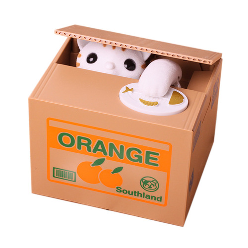 Cute Toy Santa Claus Creative Coin-Eating Cat Bank Ultra Adorable Money-Stealing Cat Electric Coin-Eating Piggy Bank