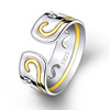 Adjustable fashionable ring for beloved, silver 925 sample