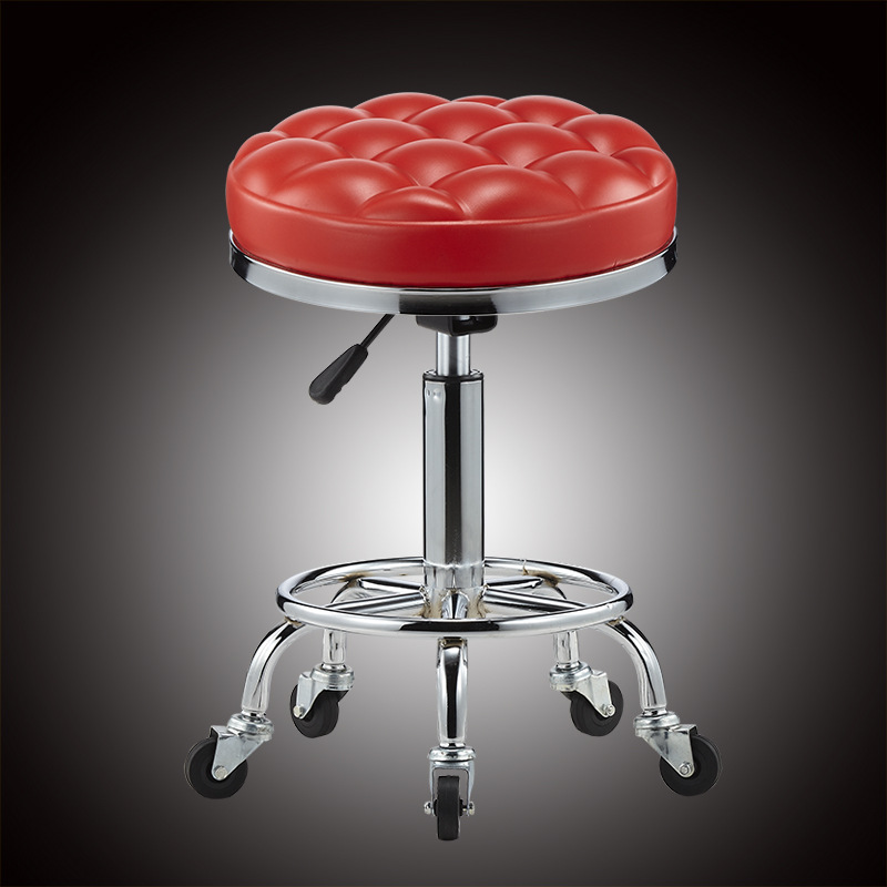 Laboratory stool, height-adjustable bar chair, rotating bar stool backrest, beauty salon chair, beauty stool, dropshipping one piece