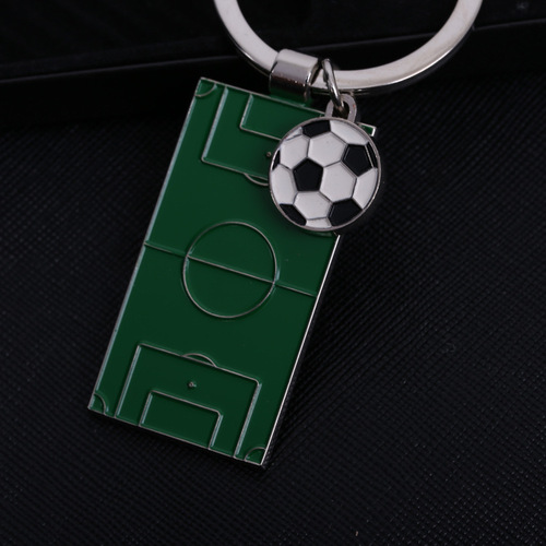 Wholesale metal alloy keychains cross-border team souvenirs creative gifts football stadium keychain pendants