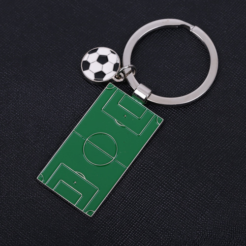 Wholesale metal alloy keychains cross-border team souvenirs creative gifts football stadium keychain pendants