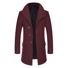 休闲男装加棉加厚羊毛呢风衣男冬季中长款风衣大衣保暖男士外套