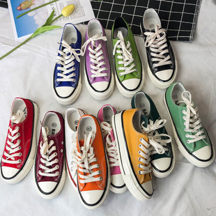 1970s replica canvas shoes couple versatile student casual shoes low-top lace-up trendy popular flat white shoes