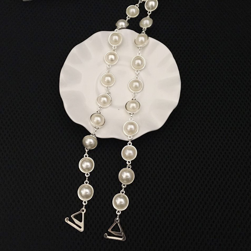 European and American Beautiful Back Pearl Shoulder Straps Metal One-Line Collar Shoulder Straps Underwear Bra Straps Invisible Straps Wholesale European and American Beautiful Back Pearl Shoulder Straps Metal One-Line Collar Shoulder Straps Underwear Bra Straps Invisible Straps Wholesale