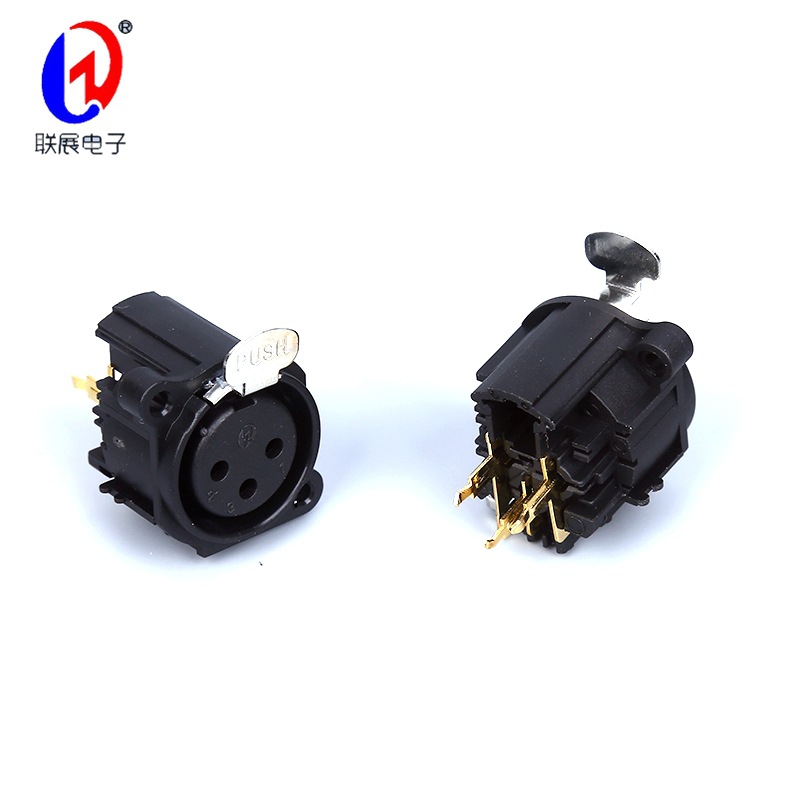 厂家批发XLR(CT)连接器6.35麦克风CT3-04HFP卡侬座话筒插座