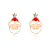 Fashionable cartoon accessory, cute universal earrings for elderly, European style