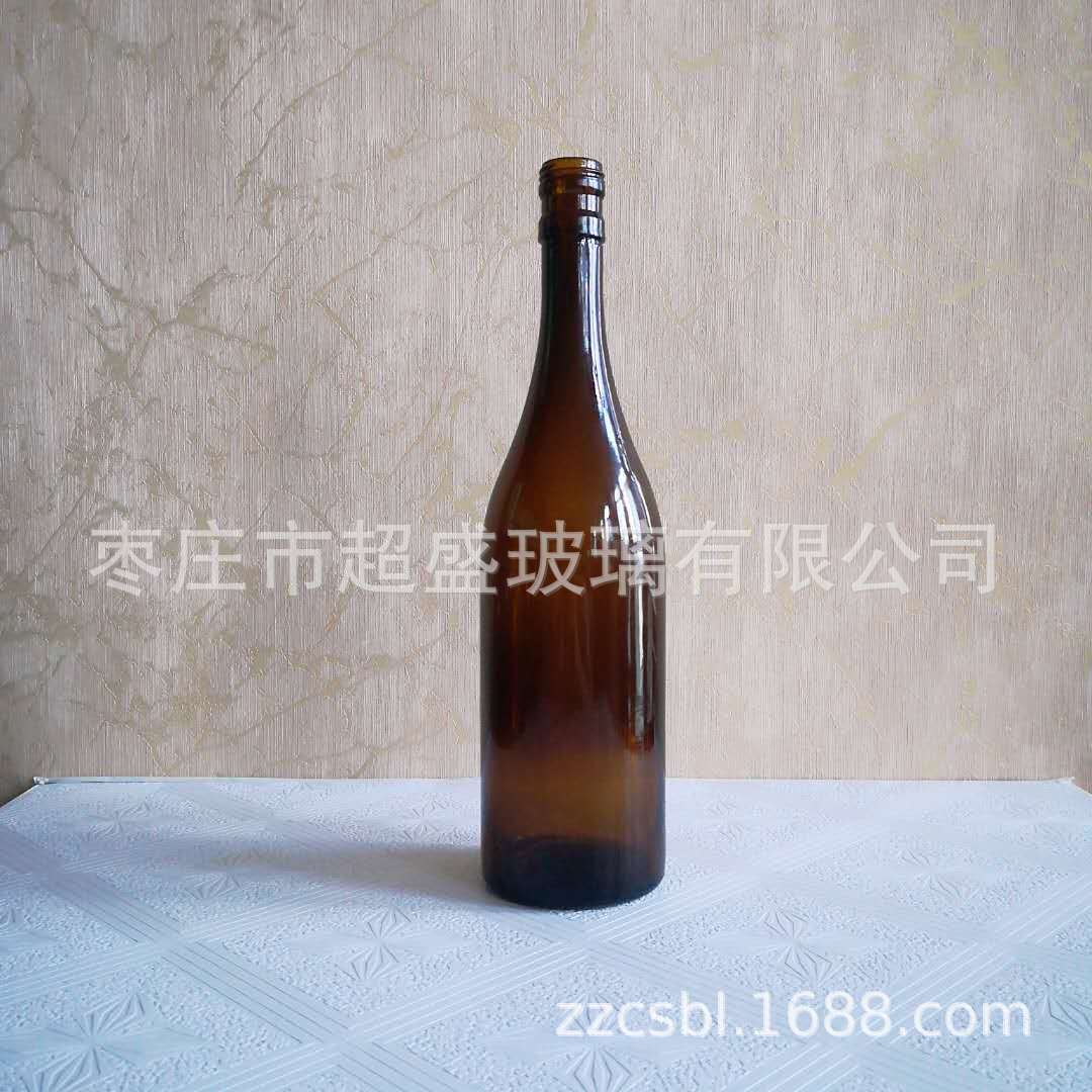 厂家批发 超盛玻璃瓶 750ml棕色丝口瓶  白酒瓶   黄酒瓶
