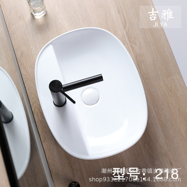 Blanco mesa de cerámica cuenca escritorio del hotel lavabo hogar cuarto de baño cerámica sanitarios lavabo