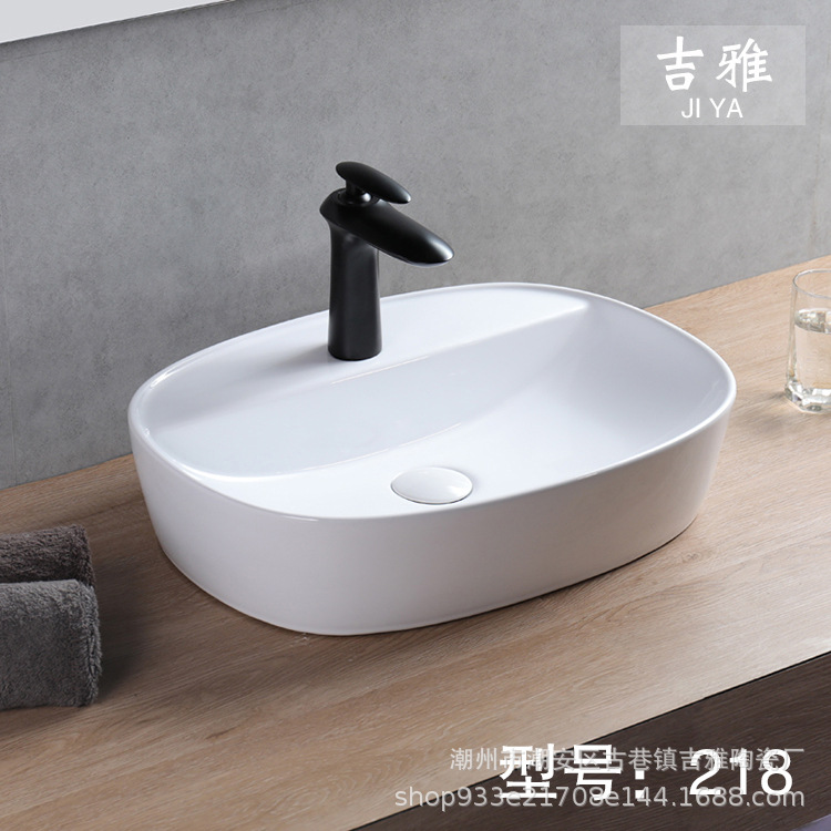 Blanco mesa de cerámica cuenca escritorio del hotel lavabo hogar cuarto de baño cerámica sanitarios lavabo