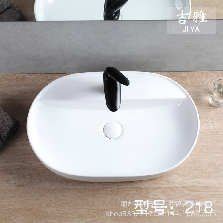 Blanco mesa de cerámica cuenca escritorio del hotel lavabo hogar cuarto de baño cerámica sanitarios lavabo