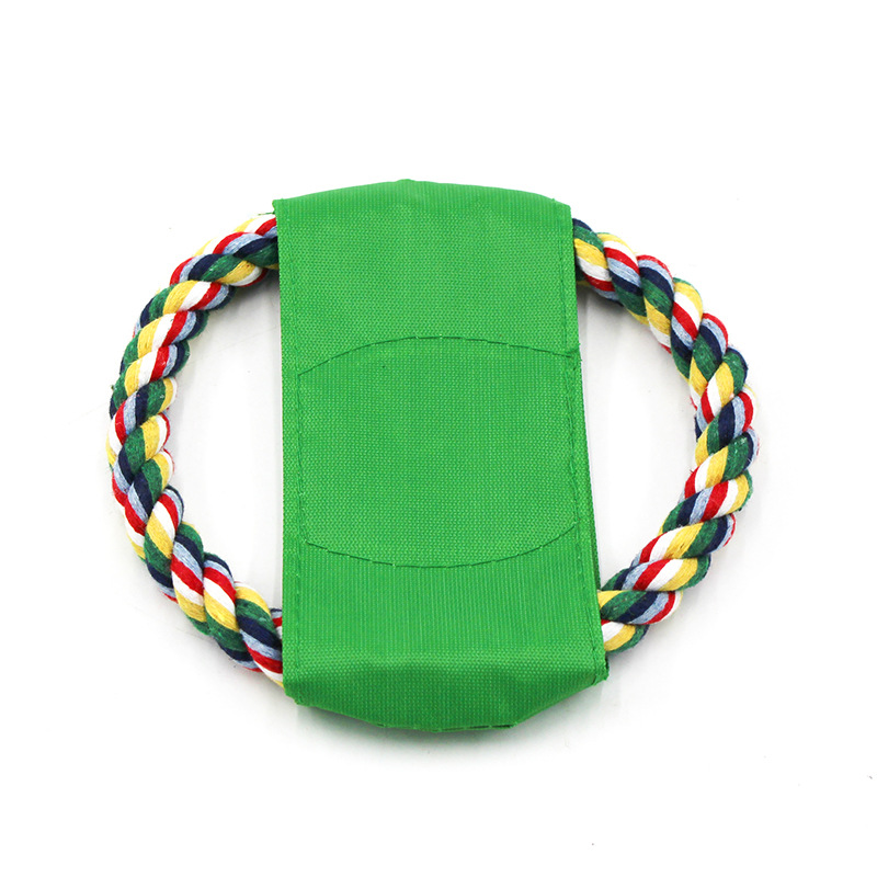 Nuevo juguete para mascotas cuerda de algodón Frisbee tamaño pequeño perro lienzo Frisbee nudo juguete entrenamiento del perro de juguete suministros