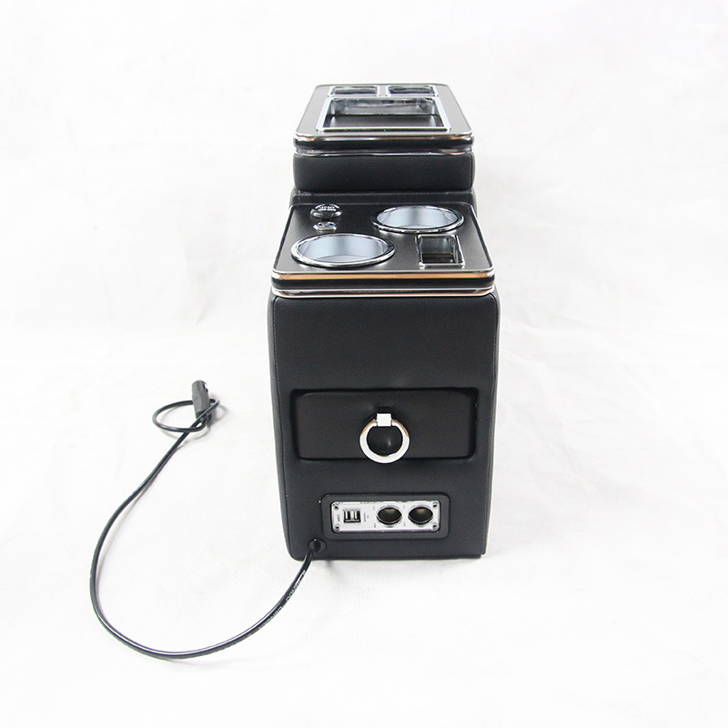 Armrest box | 诺亚 步威 迈特威 普瑞维亚 沃克西 for Toyota - fourth-generation-luxury-black-with-usb-ambient-light