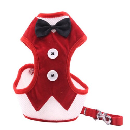 Pet Leash Set with Bow Tie Dress for Dogs - Manufacturer Direct Supply Back Harness Pet Harness