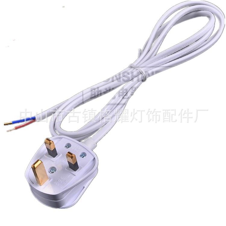 厂家供应直销BS英规电源线 两芯线0.75平方插头电源线 英式电源线