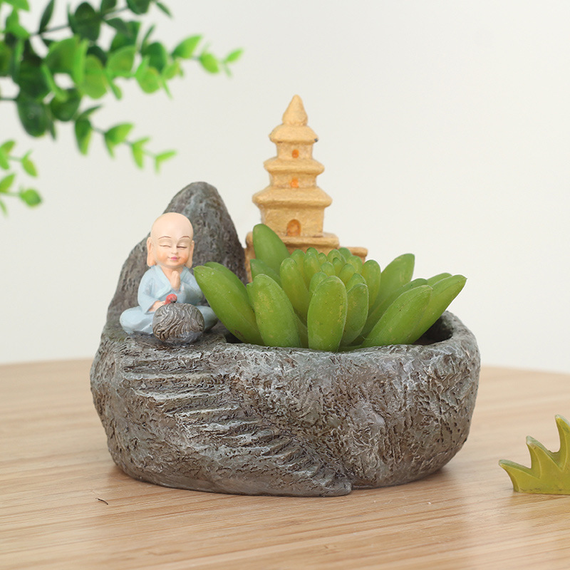 Chậu Cây Resin Chậu cây mọng nước resin phong cách đồng quê, chậu mini trang trí văn phòng, ban công và tiểu cảnh (RG-184)