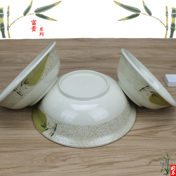 Rice Bowl, Retro Porridge, Noodle Soup Bowl, Pointed Bottom Bowl, Wonton Bowl, Drop-Resistant Reverse Side Bowl, Melamine Tableware, Imitation Porcelain Fast Food Bowl