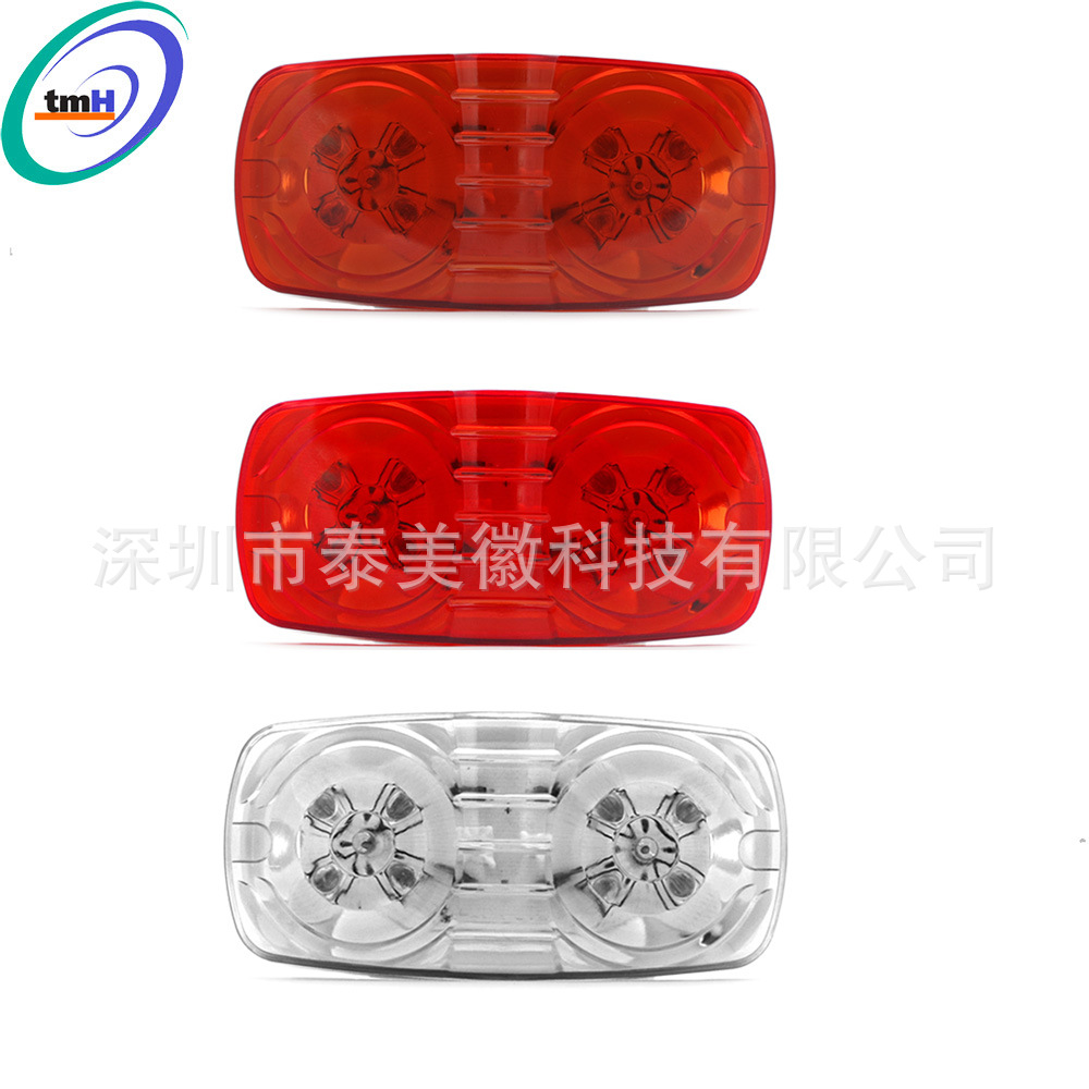 LED luz lateral del camión doble luz lateral redonda 10LED luz de señal de camión luz lateral del coche de advertencia de señal anticolisión