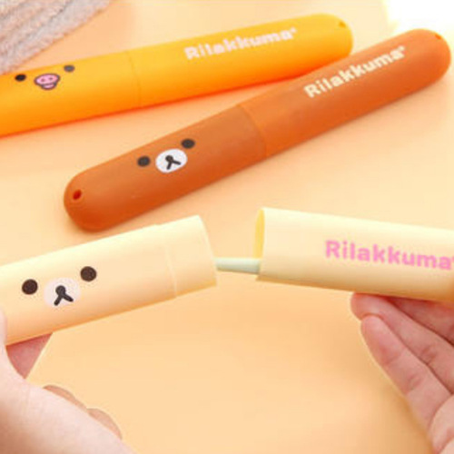 Cartoon Rilakkuma toothbrush cover toothbrush box storage box with lid for washing