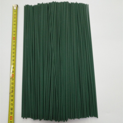 No. 2 flower pole 30CM long plastic covered flower pole wire mesh flower simulation flower paper flower ribbon rose flower branch factory direct sale