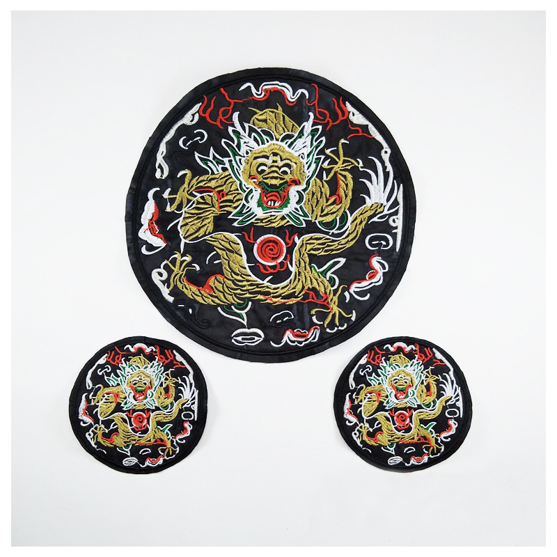批发新款民族风补贴棉麻衣服装饰图案刺绣布贴大号中国风龙贴布绣
