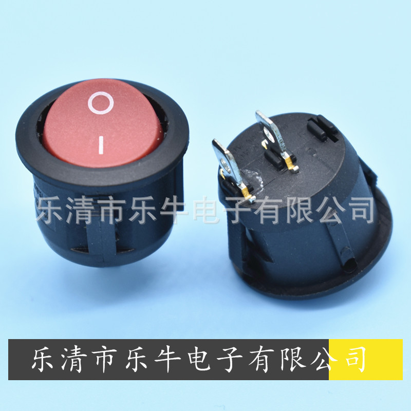 船型开关KCD1 圆形翘板开关 圆形电源开关 开孔20mm 19mm圆形开关