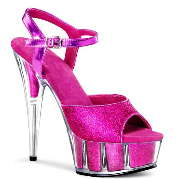 Sandalias de cristal con lentejuelas brillo con hebilla para el rendimiento de la etapa pasarela de moda más tamaño zapatos de mujer 15cm tacones altos