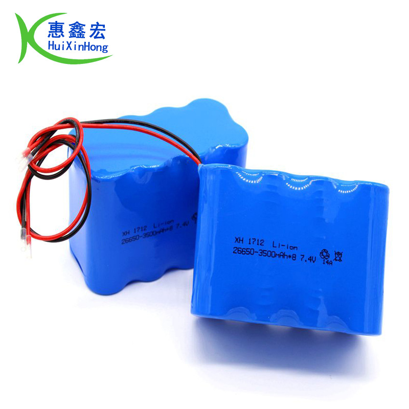 26650电池 4并2串锂电池7.4V 太阳能储蓄灯具 医疗设备 电池组