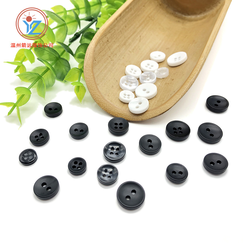 供应树脂纽扣英伦风二眼碗扣四眼碗扣儿童服装衬衫毛领扣现货批发