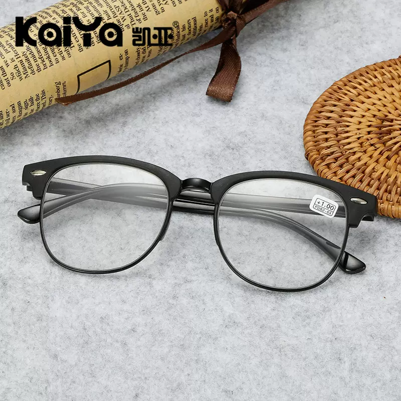 2140老光眼镜 轻巧复古TR90大框米钉老花镜 老人眼镜批发护眼