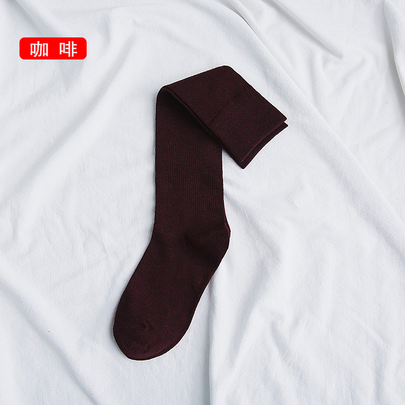 Otoño e Invierno calcetines de pila larga llanura rodilla de las mujeres por debajo de calcetines de becerro japonés calcetines de algodón de las mujeres en stock al por mayor