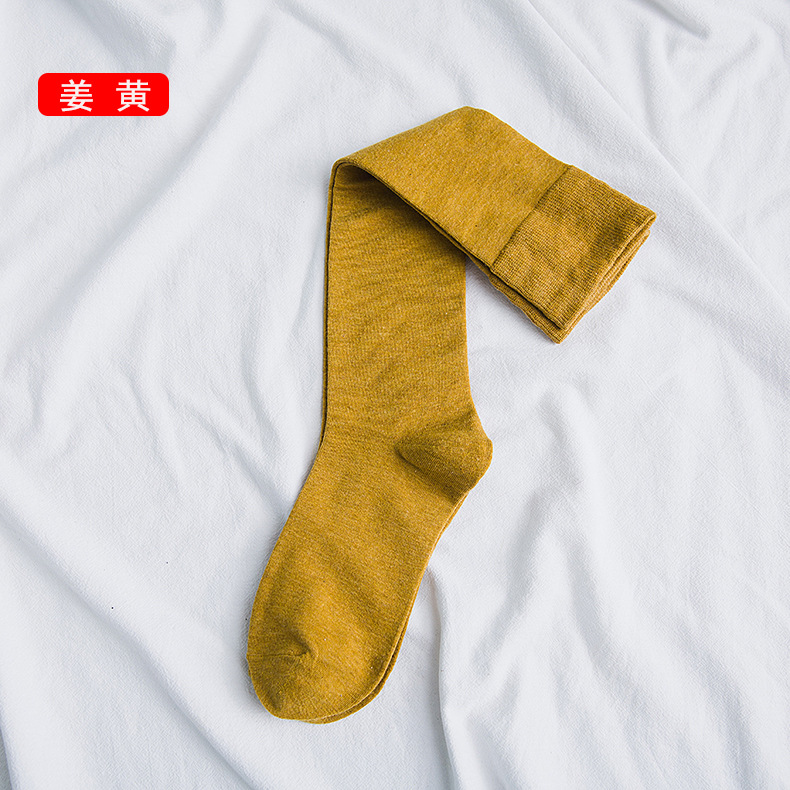 Otoño e Invierno calcetines de pila larga llanura rodilla de las mujeres por debajo de calcetines de becerro japonés calcetines de algodón de las mujeres en stock al por mayor